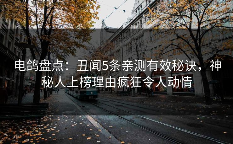 电鸽盘点：丑闻5条亲测有效秘诀，神秘人上榜理由疯狂令人动情