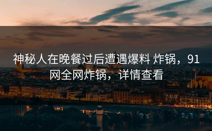 神秘人在晚餐过后遭遇爆料 炸锅，91网全网炸锅，详情查看
